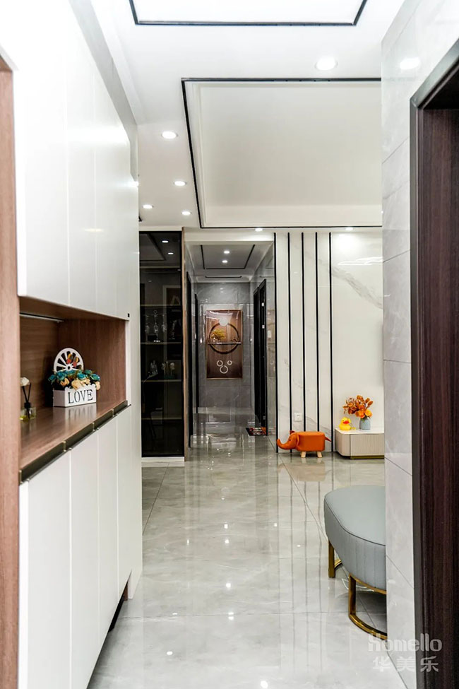 126㎡三居，現(xiàn)代風(fēng)客餐廳+簡約風(fēng)臥室，締造高級的生活儀式感